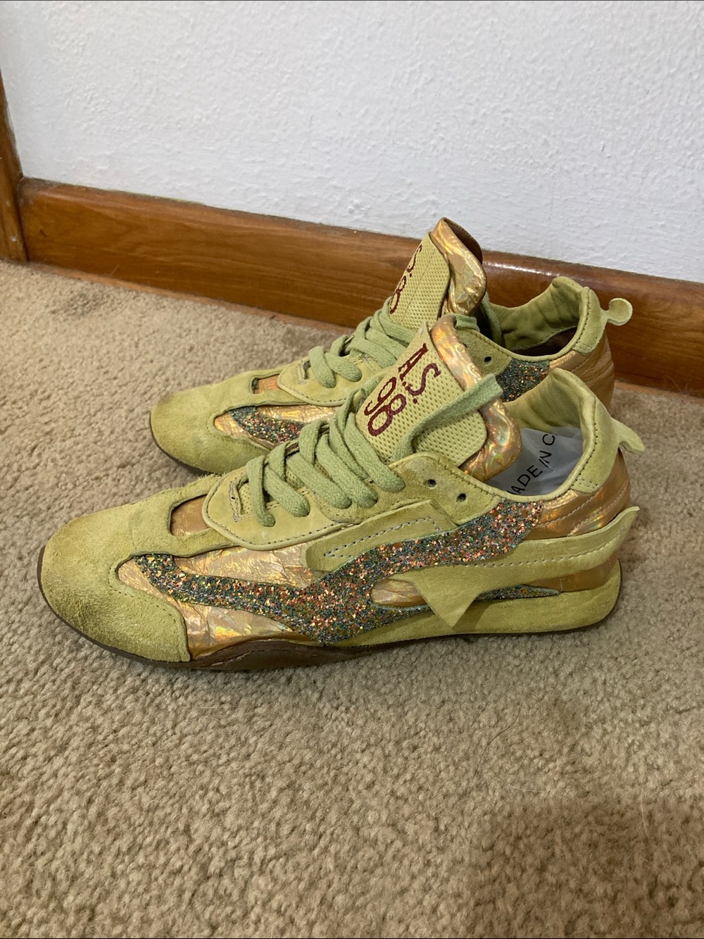 A.S.98 Electric Lime Green Sneakers Size 7